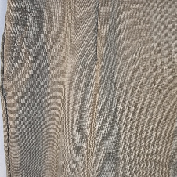 Tan Check Trousers Flat Front, Straight Leg, Back Elastic Alfred Dunner - Picture 5 of 6